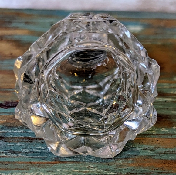 Antique Cut Crystal Salt & Pepper Shakers With Silver Lids - Picture 9 of 15